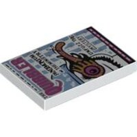 Tile 2x3 with The Quibbler Newspaper Pattern White