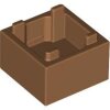 Container, Box 2x2x1 - Top Opening with Flat Inner Bottom Medium Nougat