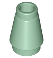 Cone 1x1 with Top Groove Sand Green