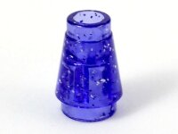 Cone 1x1 with Top Groove Glitter Trans-Purple