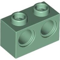 Technic, Brick 1x2 with Holes Sand Green