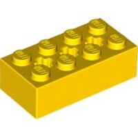 Technic, Brick 2x4 with 3 Axle Holes Yellow