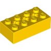 Technic, Brick 2x4 with 3 Axle Holes Yellow