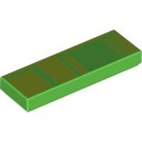 Tile 1x3 with Pixelated Pipe Pattern Bright Green
