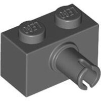 Brick, Modified 1x2 with Pin and Bottom Stud Holder Dark...