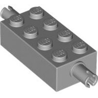 Brick, Modified 2x4 with Pins Light Bluish Gray