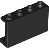 Panel 1x4x2 with Side Supports - Hollow Studs Black