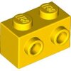 Brick, Modified 1x2 with Studs on 1 Side Yellow