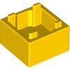 Container, Box 2x2x1 - Top Opening with Flat Inner Bottom Yellow