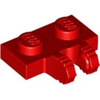 Hinge Plate 1x2 Locking with 2 Fingers on Side Red