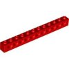 Technic, Brick 1x12 with Holes Red