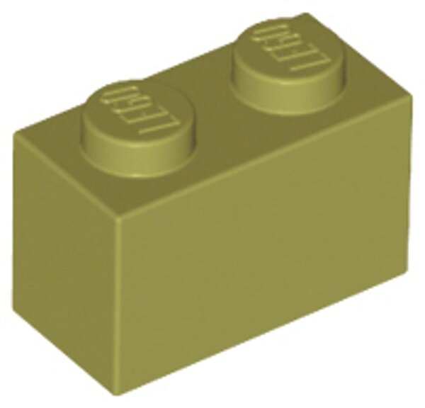 Brick 1x2 Olive Green