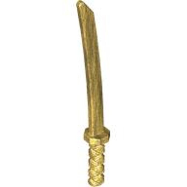 Minifigure, Weapon Sword, Shamshir/Katana (Octagonal Guard) Pearl Gold