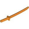 Minifigure, Weapon Sword, Shamshir/Katana (Square Guard) with Capped Pommel and Holes in Crossguard and Blade Orange