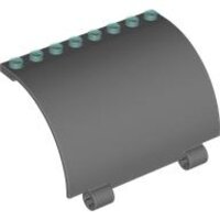 Panel 5x8x3 2/3 Curved with 2 Axle Holes Trans-Light Blue