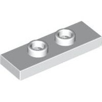 Plate, Modified 1x3 with 2 Studs (Double Jumper) White