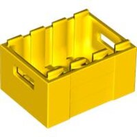 Container, Crate 3x4x1 2/3 with Handholds Yellow