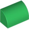 Slope, Curved 1x2 with Bottom Stud Holder Green