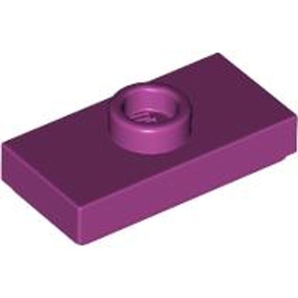 Plate, Modified 1x2 with 1 Stud with Groove and Bottom Stud Holder (Jumper) Magenta