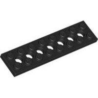Technic, Plate 2x8 with 7 Holes Black