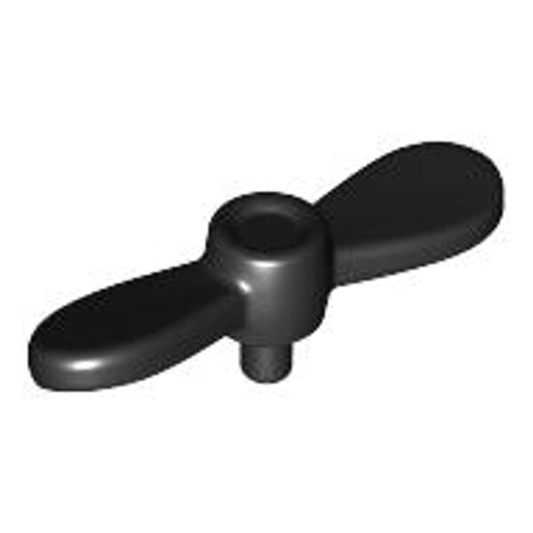 Minifigure, Propeller 2 Blade Twisted Tiny with Small Pin Black