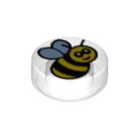 Tile, Round 1x1 with Black and Yellow Bee Pattern...