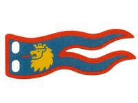 Cloth Flag 8x3 Wave with Lion Head on Blue Background...