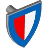 Minifigure, Shield Triangular  with Blue Border and Red...