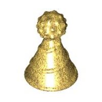 Minifigure, Hat with Small Pin, Party Hat Pearl Gold