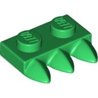 Plate, Modified 1x2 with 3 Teeth Green