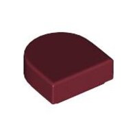 Tile, Round 1x1 Half Circle Extended Dark Red