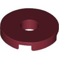 Tile, Round 2x2 with Hole Dark Red