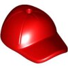 Minifigure, Headgear Cap - Short Curved Bill with Seams and Hole on Top Red