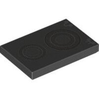 Tile 2x3 with Silver Concentric Circles Stove Plate...