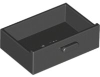 Container, Cupboard 2x3 Drawer Black