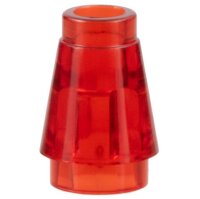 Cone 1x1 with Top Groove Trans-Red
