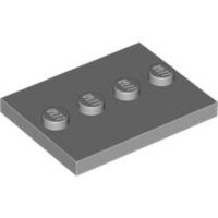 Tile, Modified 3x4 with 4 Studs in Center Light Bluish Gray