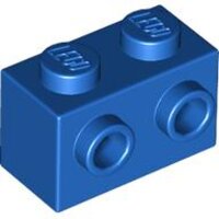 Brick, Modified 1x2 with Studs on 1 Side Blue