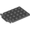 Plate, Modified 4x6 with Trap Door Hinge (Long Pins) Dark Bluish Gray