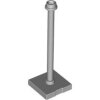 Support 2x2x5 Bar on Tile Base with Hollow Stud and Stop Ring Light Bluish Gray