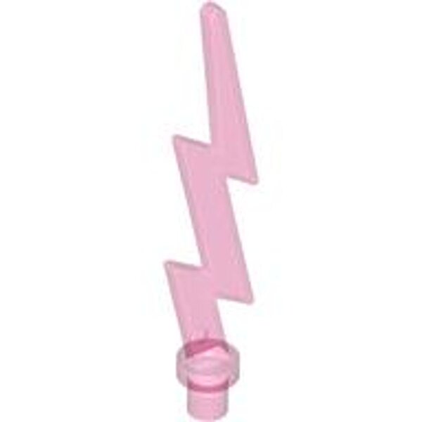 Wave Angular Single with Bar End (Lightning Bolt) Trans-Dark Pink