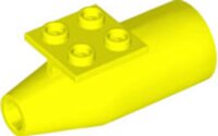 Engine, Smooth Large, 2x2 Thin Top Plate Neon Yellow