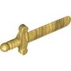 Minifigure, Weapon Sword, Shortsword Elaborate Hilt Pearl Gold
