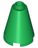 Cone 2x2x2 - Open Stud Green
