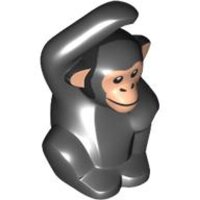 Chimpanzee with Light Nougat Face and Ears Pattern Black
