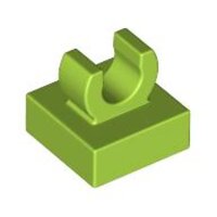 Tile, Modified 1x1 with Open O Clip Lime