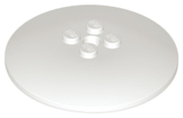 Dish 6x6 Inverted (Radar) - Solid Studs White
