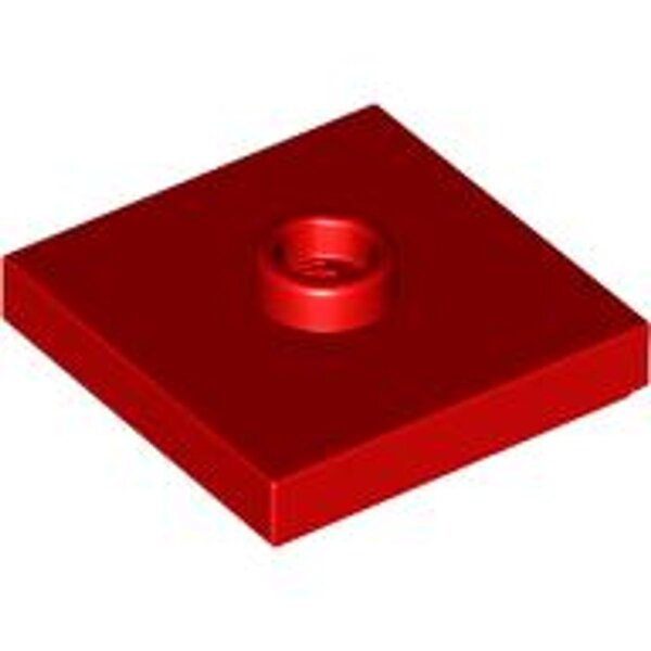 Plate, Modified 2x2 with Groove and 1 Stud in Center (Jumper) Red