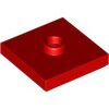 Plate, Modified 2x2 with Groove and 1 Stud in Center (Jumper) Red