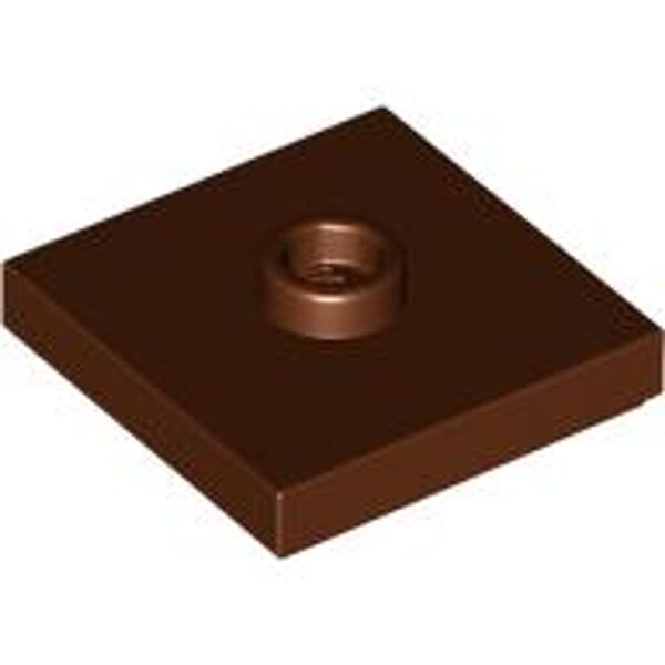 Plate, Modified 2x2 with Groove and 1 Stud in Center (Jumper) Reddish Brown